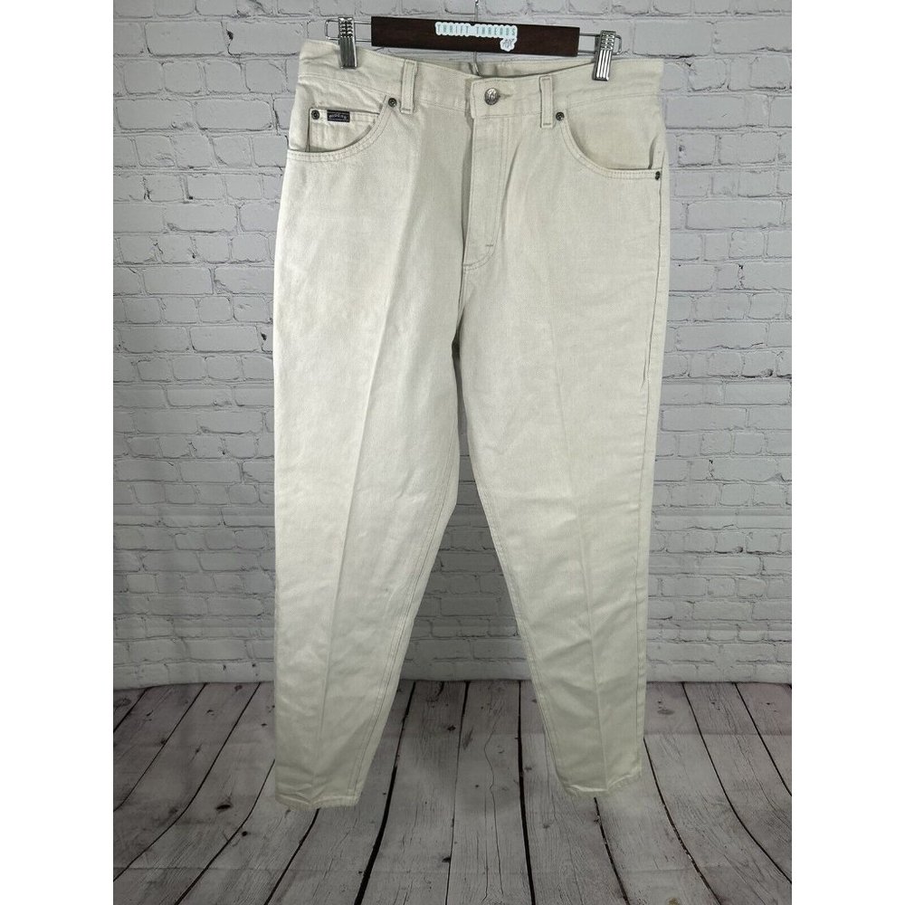 VTG Denim Riders Tan High Rise Tapered Leg Western Workwear Jeans 14 (31 x 32)